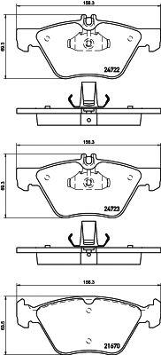 HELLA PAGID 8db355014291 -  Комплект тормозных колодок, дисковый тормоз